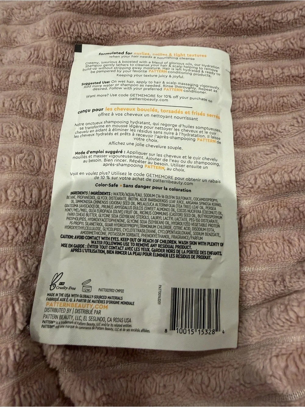 Pattern Hydration Single-Use Sachet - White & Black with Gold Logo